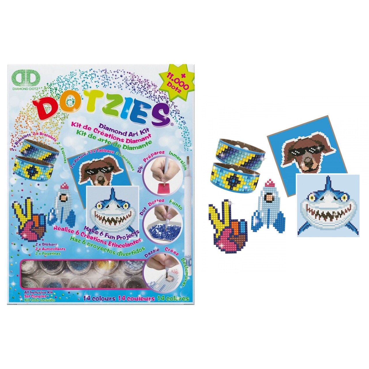 Diamond Dotz Kits - Boy Dotzies Variety Kit, 6 Projects, Round Dotz, Diamond Painting Kits, Diamond Art Kits for Adults, Gem Art, Diamond Art, Diamond Dotz Kits,